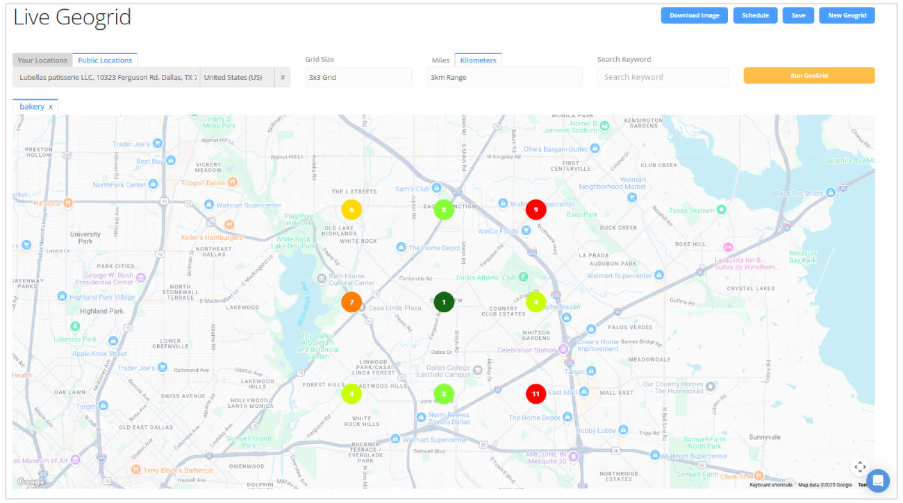 Live Geogrid for bakery in Texas